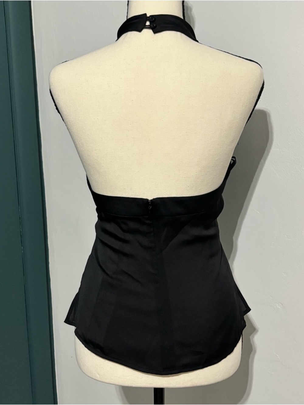 BCBGMaxAzria Black Sheer Halter Top - Picture 3 of 6